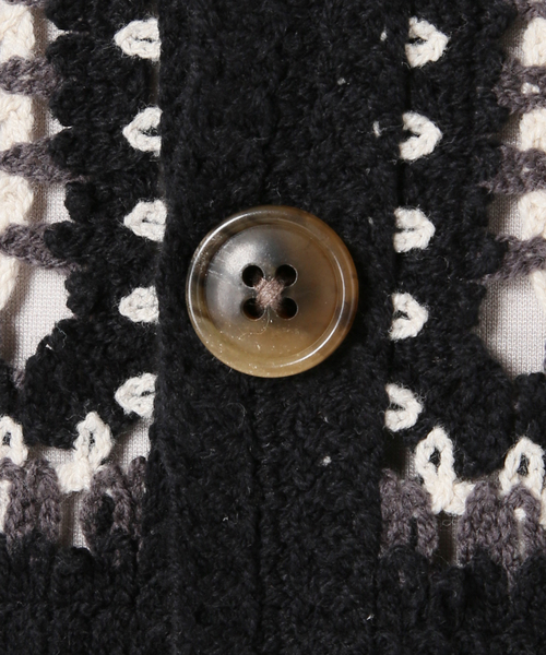 417 EDIFICE(フォーワンセブンエディフィス)の「クロシェニット カーディガン / crochet knit(カーディガン/ボレロ・メンズ・ブルー/ホワイト系その他/イエロー/グリーン/ブラック・MEDIUM/LARGE)」の20枚目の写真