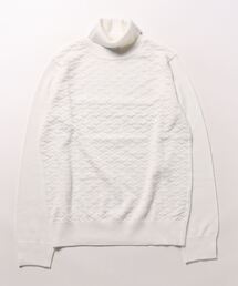 MEN'S BIGI | ランダムヘリンボン編み12Gジャカードハイネックニット(ニット/セーター)