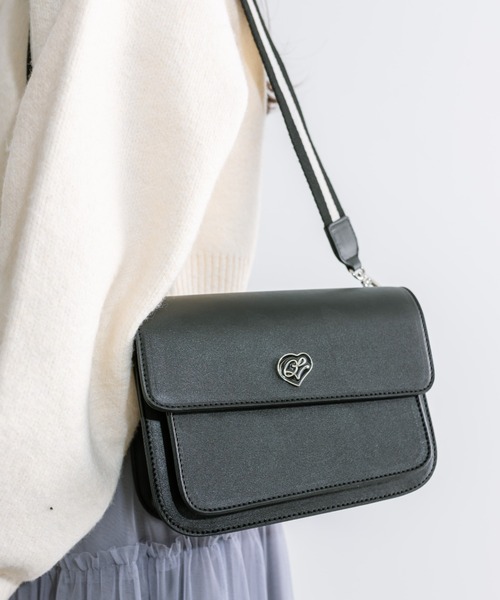 OLIVE des OLIVE（オリーブデオリーブ）の「エンブレム付ラインショルダーバッグ　1041120010（ショルダーバッグ・レディース・ピンク/アイボリー/ブラック・FREE）」の8枚目の写真