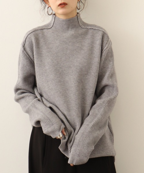 Chiaro（キアロ）の「chiaro リブモール調ニット（ニット/セーター・レディース・ラベンダー/グレー/アイボリー/エメラルド/ライム・40）」の14枚目の写真