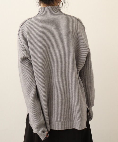 Chiaro（キアロ）の「chiaro リブモール調ニット（ニット/セーター・レディース・ラベンダー/グレー/アイボリー/エメラルド/ライム・40）」の17枚目の写真