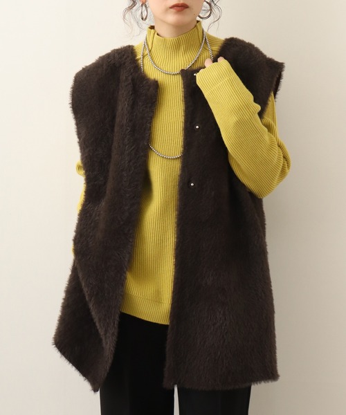 Chiaro（キアロ）の「chiaro リブモール調ニット（ニット/セーター・レディース・ラベンダー/グレー/アイボリー/エメラルド/ライム・40）」の18枚目の写真