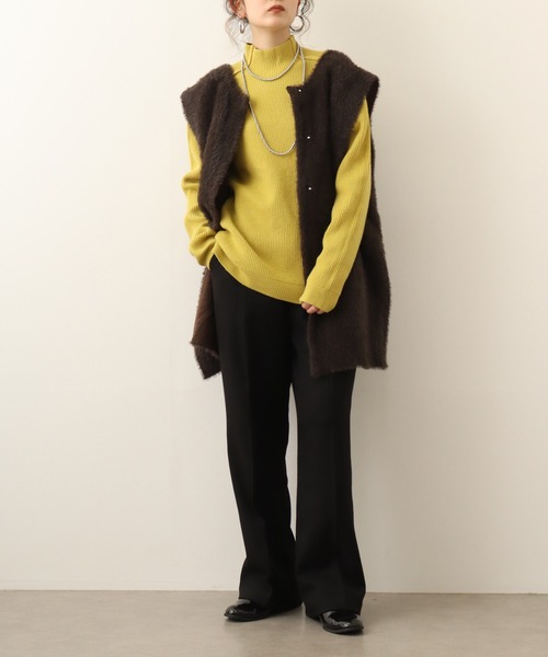 Chiaro（キアロ）の「chiaro リブモール調ニット（ニット/セーター・レディース・ラベンダー/グレー/アイボリー/エメラルド/ライム・40）」の19枚目の写真