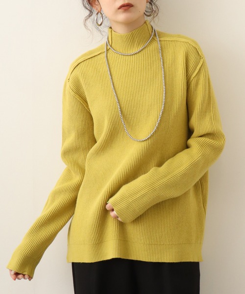 Chiaro（キアロ）の「chiaro リブモール調ニット（ニット/セーター・レディース・ラベンダー/グレー/アイボリー/エメラルド/ライム・40）」の20枚目の写真