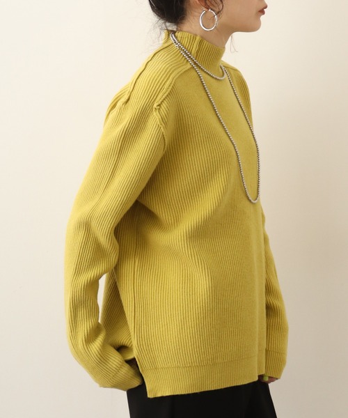 Chiaro（キアロ）の「chiaro リブモール調ニット（ニット/セーター・レディース・ラベンダー/グレー/アイボリー/エメラルド/ライム・40）」の21枚目の写真