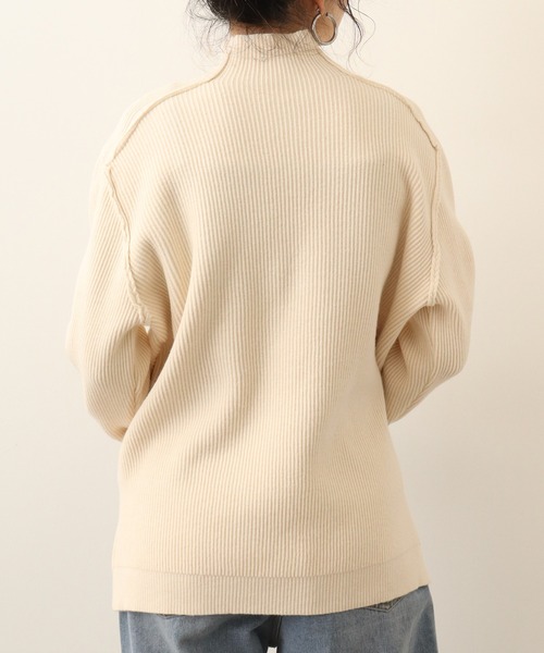 Chiaro（キアロ）の「chiaro リブモール調ニット（ニット/セーター・レディース・ラベンダー/グレー/アイボリー/エメラルド/ライム・40）」の11枚目の写真