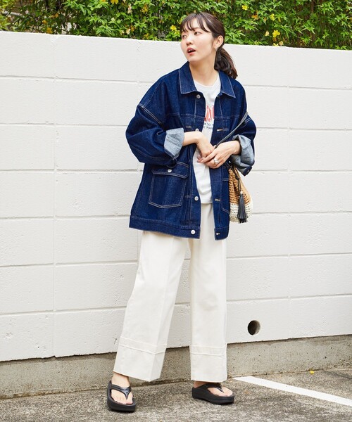 FREAK'S STORE(フリークスストア)の「WEB限定 ビッグシルエット デニムジャケット(デニムジャケット・レディース・ブルー/グレー/ブラック/ネイビー・フリ-)」の15枚目の写真