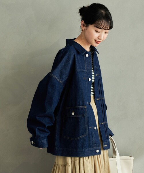 FREAK'S STORE(フリークスストア)の「WEB限定 ビッグシルエット デニムジャケット(デニムジャケット・レディース・ブルー/グレー/ブラック/ネイビー・フリ-)」の17枚目の写真
