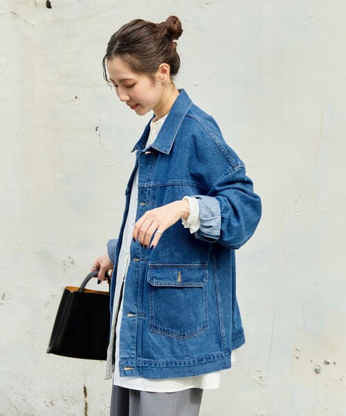 FREAK'S STORE(フリークスストア)の「WEB限定 ビッグシルエット デニムジャケット(デニムジャケット・レディース・ブルー/グレー/ブラック/ネイビー・フリ-)」の20枚目の写真