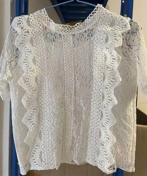 SEU(エスイーユー)の「総レースレディトップス 半袖ブラウス オフィスカジュアル サマー シアートップス【オフィスカジュアル】【きれいめカジュアル】(シャツ/ブラウス・レディース・ピンク/ベージュ/ブラック/ホワイト・フリー)」の16枚目の写真