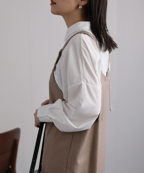 ap retro(アプレトロ)の「ドレープBIGシャツ / オーバーサイズ(シャツ/ブラウス・レディース・ライトベージュ/ライトブルー/ピンク/オフホワイト・FREE)」の12枚目の写真