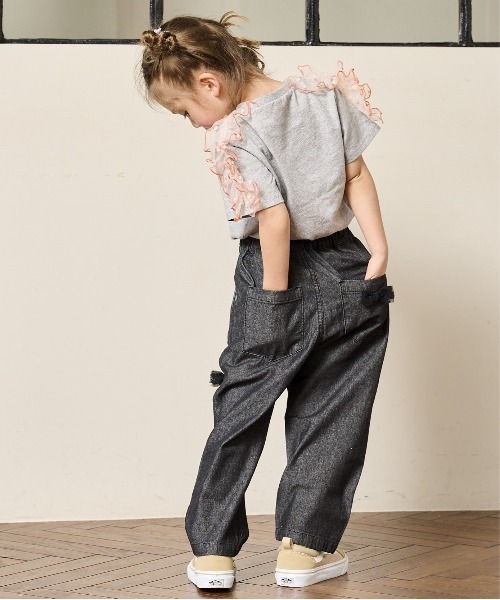 CALMIA（カルミア）の「リボンいっぱいデニムパンツ（80～150cm）（デニムパンツ・キッズ・ブラック/ライトブルー・110/120/130/140/150/80/90/100）」の5枚目の写真