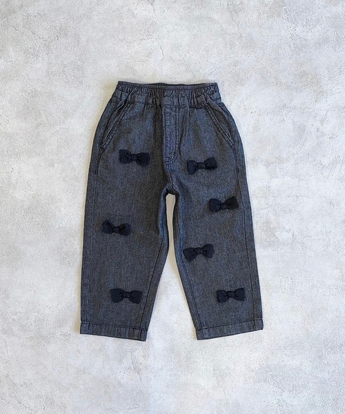 CALMIA（カルミア）の「リボンいっぱいデニムパンツ（80～150cm）（デニムパンツ・キッズ・ブラック/ライトブルー・110/120/130/140/150/80/90/100）」の7枚目の写真