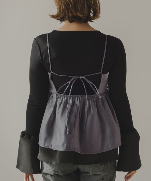 rectangle（レクタングル）の「オーガンジーペプラムキャミソール（キャミソール・レディース・グレー/ベージュ・FREE）」の14枚目の写真