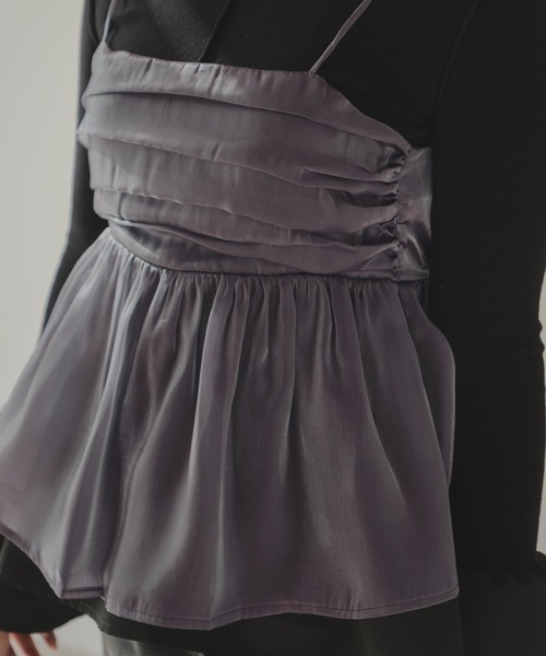 rectangle（レクタングル）の「オーガンジーペプラムキャミソール（キャミソール・レディース・グレー/ベージュ・FREE）」の13枚目の写真