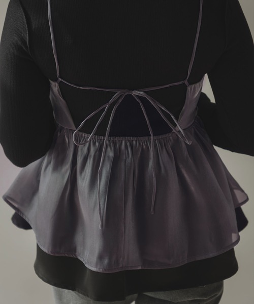 rectangle（レクタングル）の「オーガンジーペプラムキャミソール（キャミソール・レディース・グレー/ベージュ・FREE）」の9枚目の写真