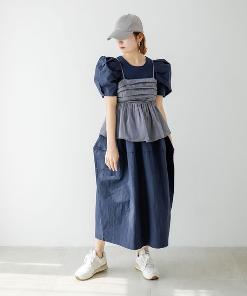 rectangle（レクタングル）の「オーガンジーペプラムキャミソール（キャミソール・レディース・グレー/ベージュ・FREE）」の21枚目の写真