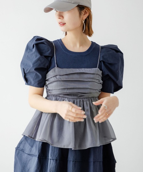 rectangle（レクタングル）の「オーガンジーペプラムキャミソール（キャミソール・レディース・グレー/ベージュ・FREE）」の19枚目の写真