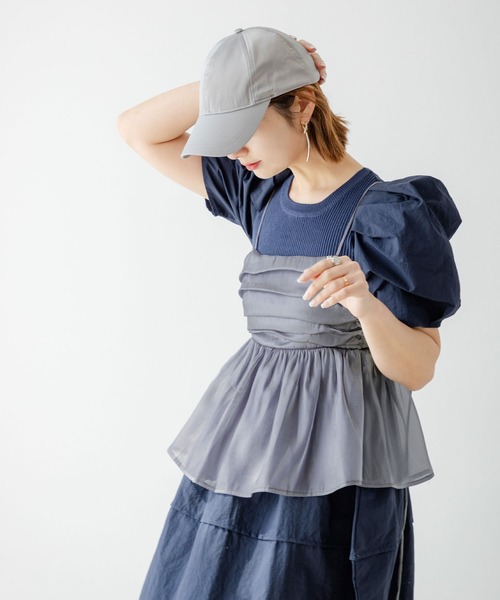 rectangle（レクタングル）の「オーガンジーペプラムキャミソール（キャミソール・レディース・グレー/ベージュ・FREE）」の18枚目の写真