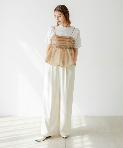 rectangle（レクタングル）の「オーガンジーペプラムキャミソール（キャミソール・レディース・グレー/ベージュ・FREE）」の6枚目の写真