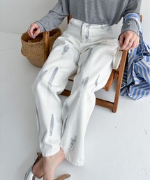 EPIMI E'PIMMY | 箔ペイントワイドストレートデニム(デニムパンツ)