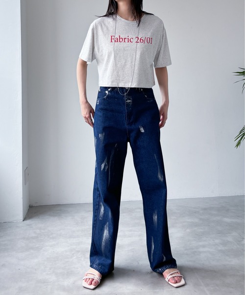 EPIMI E'PIMMY(エピミエピミー)の「箔ペイントワイドストレートデニム(デニムパンツ・レディース・ブルー/ネイビー/アイボリー・SMALL/MEDIUM)」の22枚目の写真