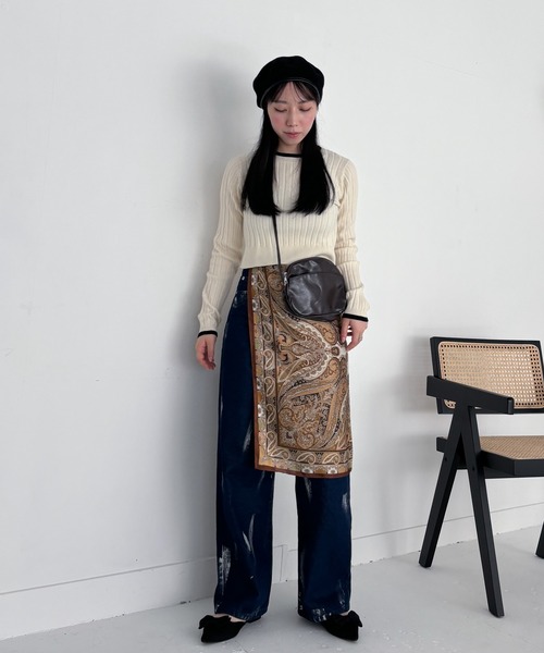 EPIMI E'PIMMY(エピミエピミー)の「箔ペイントワイドストレートデニム(デニムパンツ・レディース・ブルー/ネイビー/アイボリー・SMALL/MEDIUM)」の15枚目の写真