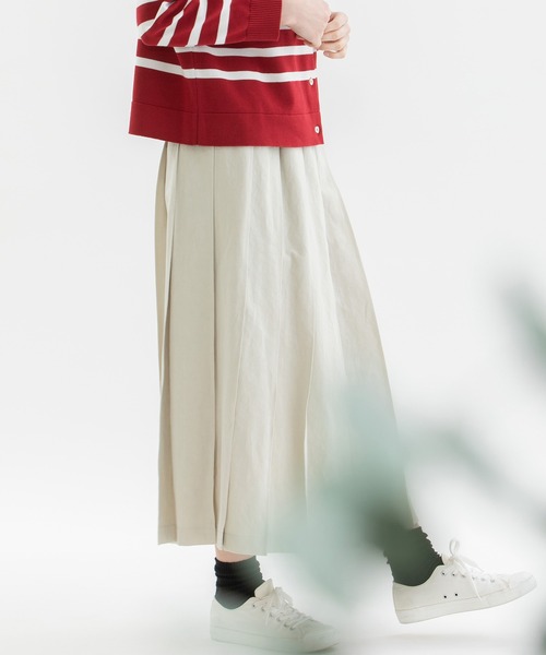 nop de nod(ノップドゥノッド)の「リネンコットンステッチプリーツスカート(スカート・レディース・ブラック/ライトベージュ/インディゴブルー・3)」の21枚目の写真