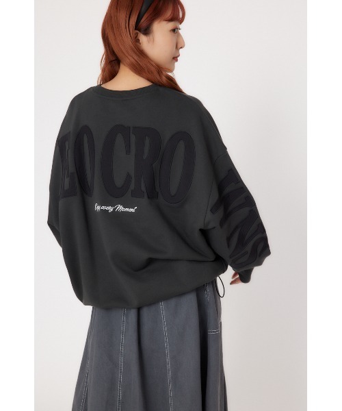 RODEO CROWNS WIDE BOWL（ロデオクラウンズワイドボウル）の「ロゴナイロンアップリケスウェット（スウェット・レディース・チャコールグレー/ブルー/グレー×ホワイト/ライトカーキ・FREE）」の3枚目の写真