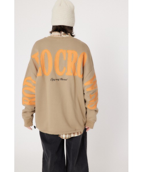 RODEO CROWNS WIDE BOWL（ロデオクラウンズワイドボウル）の「ロゴナイロンアップリケスウェット（スウェット・レディース・チャコールグレー/ブルー/グレー×ホワイト/ライトカーキ・FREE）」の15枚目の写真