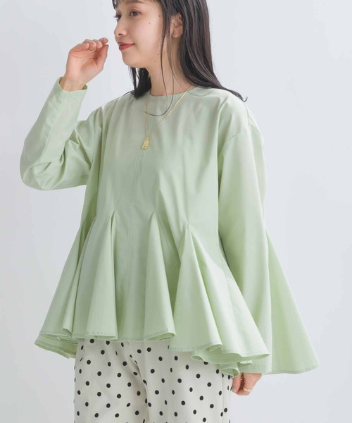 PICCIN（ピッチン）の「フレアブラウス（シャツ/ブラウス・レディース・ライトグリーン/ブラック/オフホワイト・M）」の5枚目の写真