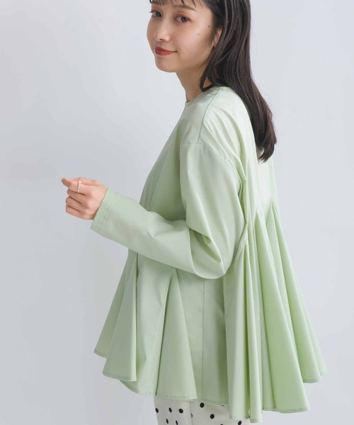 PICCIN（ピッチン）の「フレアブラウス（シャツ/ブラウス・レディース・ライトグリーン/ブラック/オフホワイト・M）」の6枚目の写真