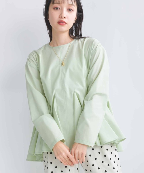 PICCIN（ピッチン）の「フレアブラウス（シャツ/ブラウス・レディース・ライトグリーン/ブラック/オフホワイト・M）」の4枚目の写真