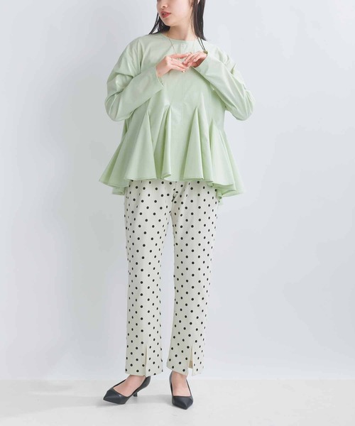 PICCIN（ピッチン）の「フレアブラウス（シャツ/ブラウス・レディース・ライトグリーン/ブラック/オフホワイト・M）」の8枚目の写真