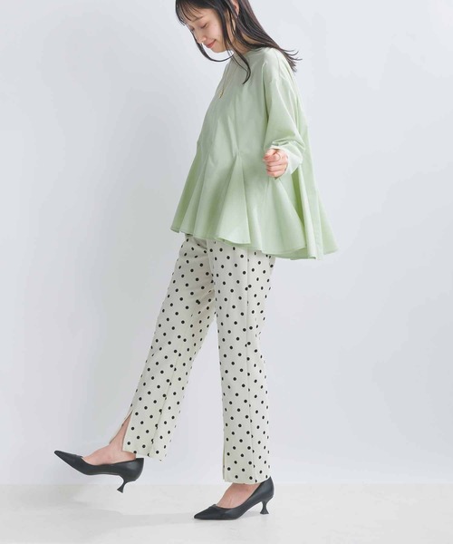 PICCIN（ピッチン）の「フレアブラウス（シャツ/ブラウス・レディース・ライトグリーン/ブラック/オフホワイト・M）」の9枚目の写真