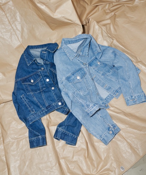 Auntie Rosa Holiday（アンティローザホリデー）の「クロップドデニムジャケット（デニムジャケット・レディース・ブルー/ライトブルー・FREE）」の11枚目の写真