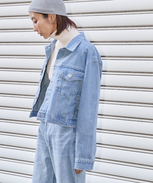 Auntie Rosa Holiday（アンティローザホリデー）の「クロップドデニムジャケット（デニムジャケット・レディース・ブルー/ライトブルー・FREE）」の13枚目の写真