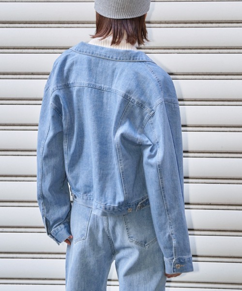 Auntie Rosa Holiday（アンティローザホリデー）の「クロップドデニムジャケット（デニムジャケット・レディース・ブルー/ライトブルー・FREE）」の14枚目の写真