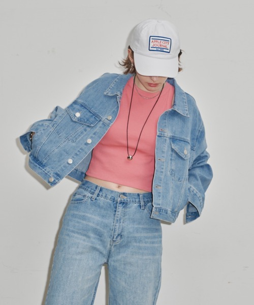 Auntie Rosa Holiday（アンティローザホリデー）の「クロップドデニムジャケット（デニムジャケット・レディース・ブルー/ライトブルー・FREE）」の4枚目の写真