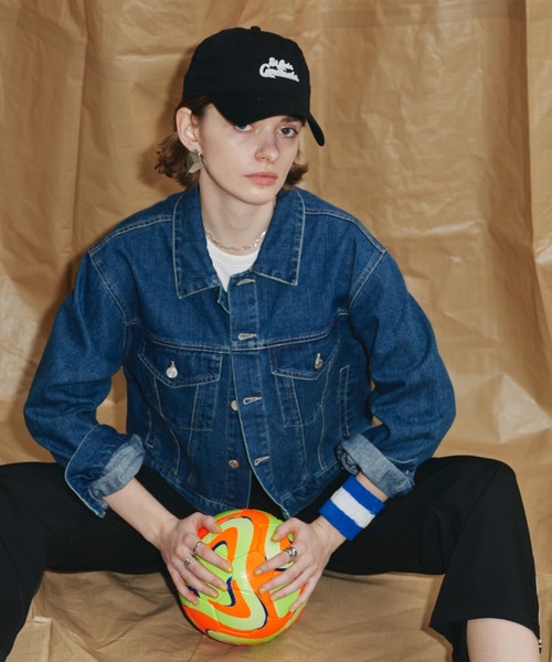 Auntie Rosa Holiday（アンティローザホリデー）の「クロップドデニムジャケット（デニムジャケット・レディース・ブルー/ライトブルー・FREE）」の3枚目の写真