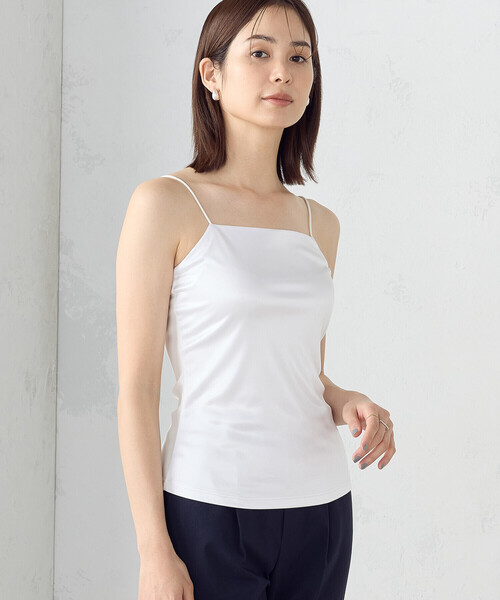 COMME CA ISM(コムサイズム)の「【吸水速乾】 ナローストラップ キャミソール(キャミソール・レディース・ブラック/ライトグレー/ホワイト・LARGE/MEDIUM)」の4枚目の写真