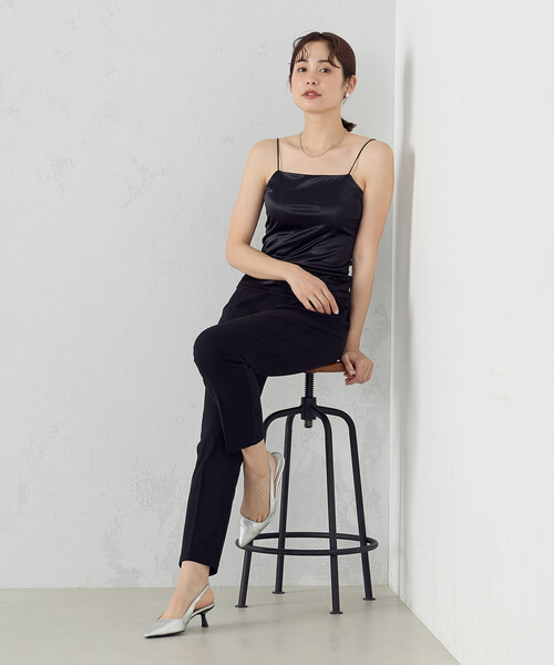 COMME CA ISM(コムサイズム)の「【吸水速乾】 ナローストラップ キャミソール(キャミソール・レディース・ブラック/ライトグレー/ホワイト・LARGE/MEDIUM)」の8枚目の写真