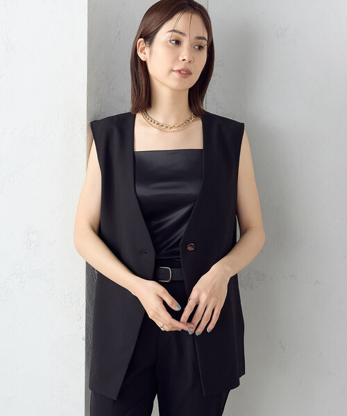 COMME CA ISM(コムサイズム)の「【吸水速乾】 ナローストラップ キャミソール(キャミソール・レディース・ブラック/ライトグレー/ホワイト・LARGE/MEDIUM)」の9枚目の写真