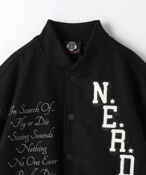 PLEASURES（プレジャー）の「＜PLEASURES × N.E.R.D.＞ バーシティ ジャケット（ブルゾン・メンズ・ブラック・M）」の3枚目の写真