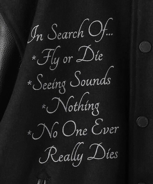 PLEASURES（プレジャー）の「＜PLEASURES × N.E.R.D.＞ バーシティ ジャケット（ブルゾン・メンズ・ブラック・M）」の7枚目の写真