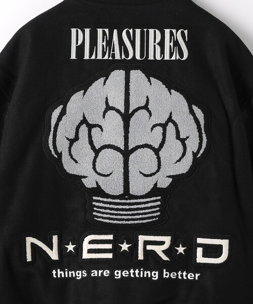 PLEASURES（プレジャー）の「＜PLEASURES × N.E.R.D.＞ バーシティ ジャケット（ブルゾン・メンズ・ブラック・M）」の10枚目の写真