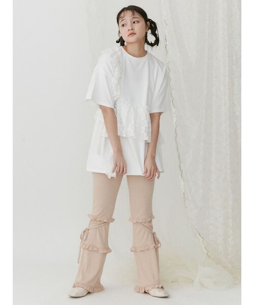 merry jenny（メリージェニー）の「ﾚｰｽﾌﾘﾙBig Tee（Tシャツ/カットソー・レディース・オフホワイト/グリーン/ブラック・FREE）」の12枚目の写真