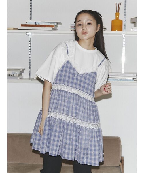 merry jenny（メリージェニー）の「ﾚｰｽﾌﾘﾙBig Tee（Tシャツ/カットソー・レディース・オフホワイト/グリーン/ブラック・FREE）」の22枚目の写真