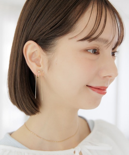 flower（フラワー）の「チェーンリボンイヤリング（イヤリング・レディース・シルバー/ゴールド・FREE）」の5枚目の写真