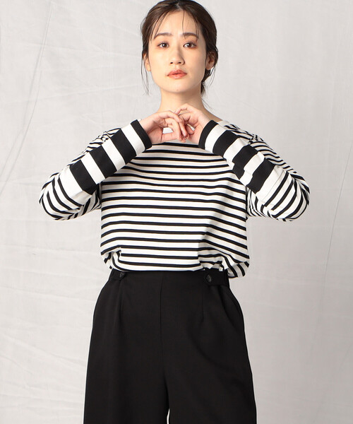 Comme　Ca　Mature（コムサマチュア）の「長袖ボーダーＴシャツ（Tシャツ/カットソー・レディース・ブラック/ネイビー・FREE）」の4枚目の写真